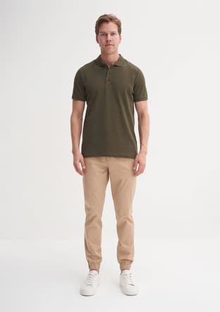 46130 Erkek Yeşil Polo Yaka T-shirt - 1