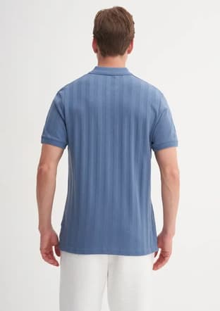 41020 Erkek Lacivert Polo Yaka T-shirt - 3