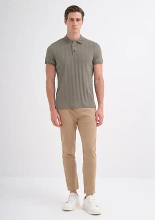 41020 Erkek Yeşil Polo Yaka T-shirt - 2