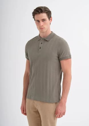 41020 Erkek Yeşil Polo Yaka T-shirt - 3
