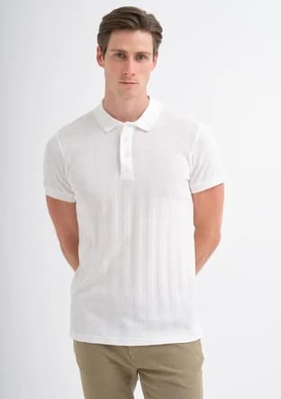 41020 Erkek Beyaz Polo Yaka T-shirt - 1