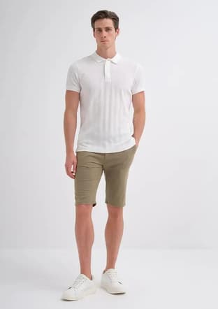 41020 Erkek Beyaz Polo Yaka T-shirt - 2