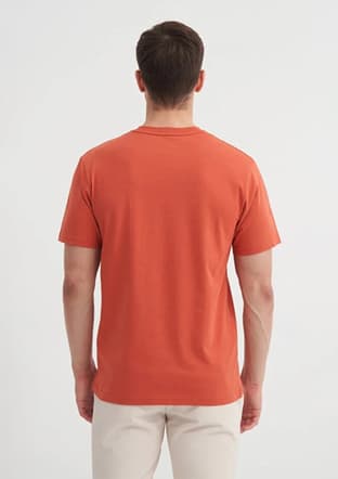 40850 Erkek Turuncu Bisiklet Yaka T-shirt - 3
