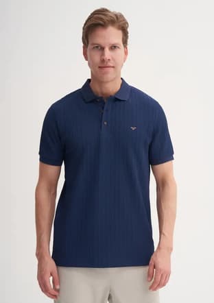 40520 Erkek Lacivert Polo Yaka T-shirt - 1