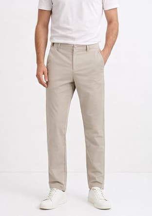 00160 Erkek Bej Pantolon - 1