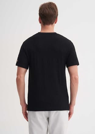40500 Erkek Siyah Bisiklet Yaka T-shirt - 2