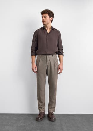 B35W33001 Erkek Kahverengi Pantolon - 1