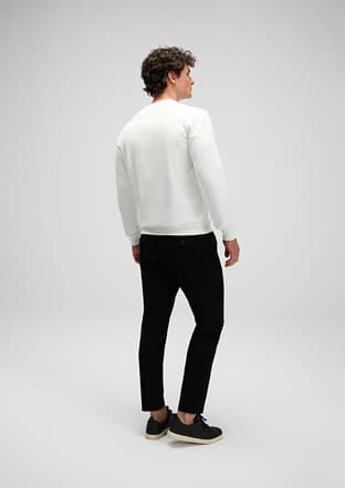 Em556 Erkek Beyaz Sweatshirt - 2