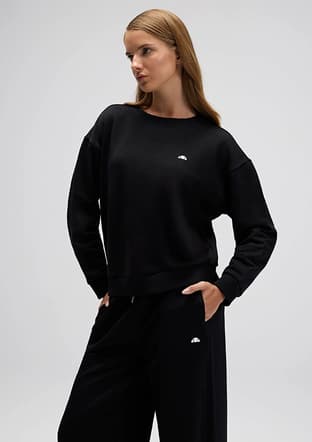 Ef527 Kadın Siyah Sweatshirt - 1