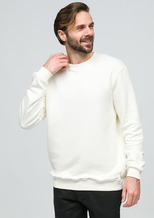 Joe54250 Erkek Beyaz Sweatshirt - 2