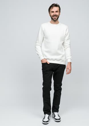 Joe56150 Erkek Beyaz Sweatshirt - 1