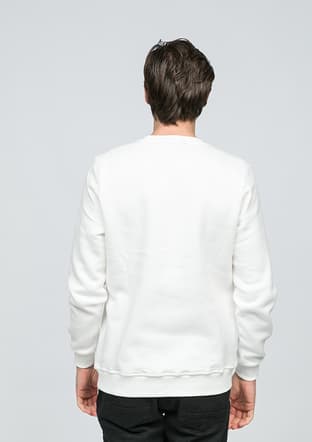 Joe56150 Erkek Beyaz Sweatshirt - 3