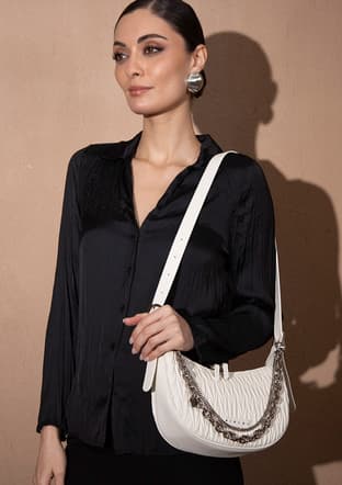 Sly_203 Kadın Beyaz Kol Çantası - 2