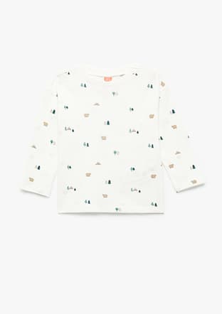 6Wmb10019Tk Erkek Bebek Beyaz Uzun Kol T-shirt - 1