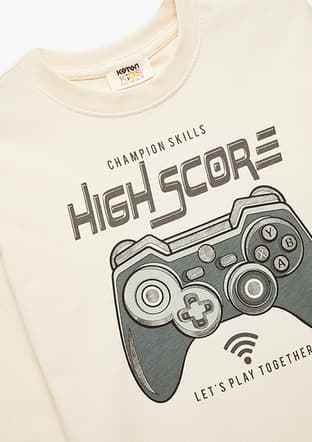 6Wkb10065Tk Erkek Çocuk Bej Uzun Kol T-shirt - 3