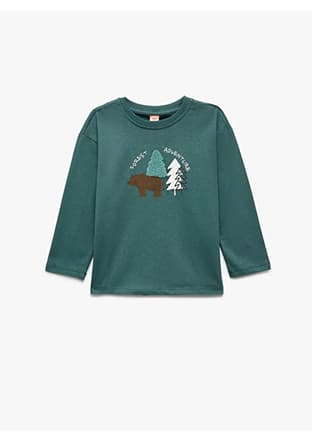 6Wmb10020Tk Erkek Bebek Yeşil Uzun Kol T-shirt - 1
