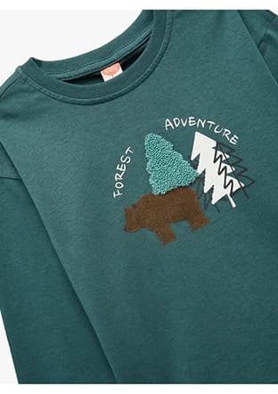6Wmb10020Tk Erkek Bebek Yeşil Uzun Kol T-shirt - 3