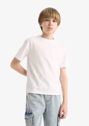 K1687A6Ydvh4 Erkek Çocuk Beyaz Kısa Kol T-shirt - 2