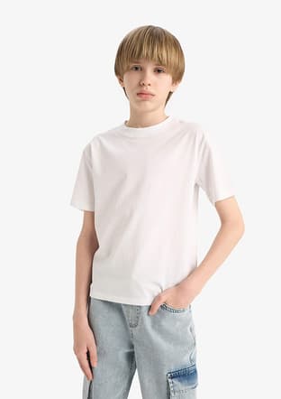 K1687A6Ydvh4 Erkek Çocuk Beyaz Kısa Kol T-shirt - 3