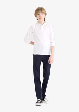 L0288A6Dfb1 Erkek Çocuk Beyaz Polo Yaka T-shirt - 1