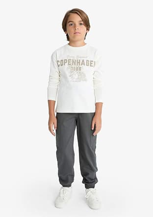 F2477A8Dfa Erkek Çocuk Gri Pantolon - 1