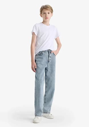 F3379A8Dfa Erkek Çocuk Mavi Jean Pantolon - 1