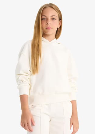 F0008A8Dfc1 Kız Çocuk Beyaz Sweatshirt - 2