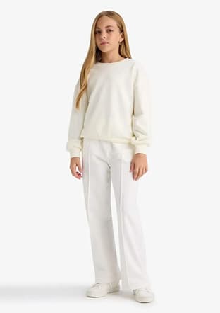 E6474A8Xa1 Kız Çocuk Beyaz Sweatshirt - 2