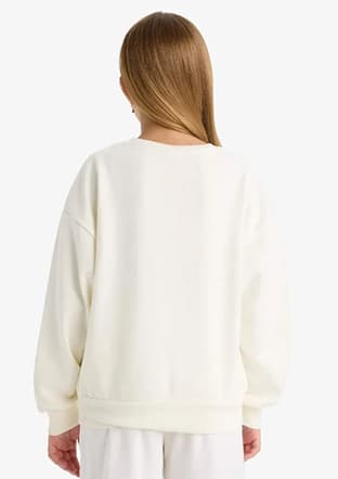 E6474A8Xa1 Kız Çocuk Beyaz Sweatshirt - 3