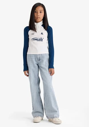 E9654A8Dfa Kız Çocuk Beyaz Uzun Kol T-shirt - 2