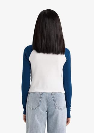 E9654A8Dfa Kız Çocuk Beyaz Uzun Kol T-shirt - 3