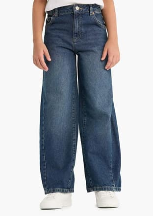 F7541A8Dfa Kız Çocuk Mavi Jean Pantolon - 2
