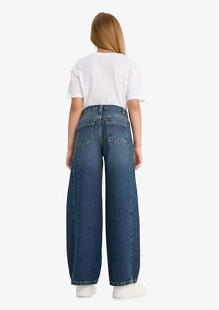 F7541A8Dfa Kız Çocuk Mavi Jean Pantolon - 3