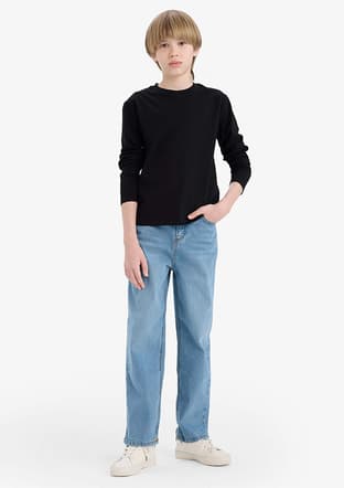 K1686A6Dfb1 Erkek Çocuk Siyah Uzun Kol T-shirt - 1