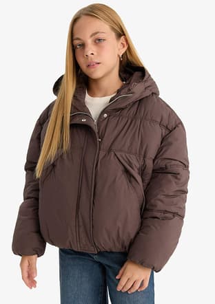 E9980A8Dfa Kız Çocuk Kahverengi Mont - 2
