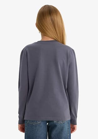 E6486A8Dfa Kız Çocuk Antrasit Uzun Kol T-shirt - 3