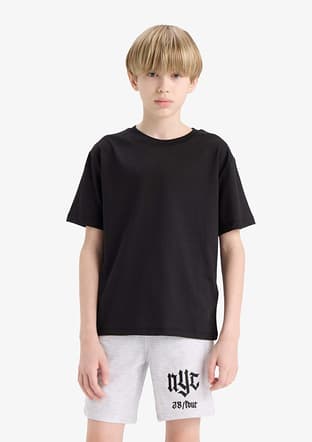 K1687A6Dfa1 Erkek Çocuk Siyah Kısa Kol T-shirt - 2