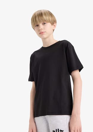 K1687A6Dfa1 Erkek Çocuk Siyah Kısa Kol T-shirt - 3