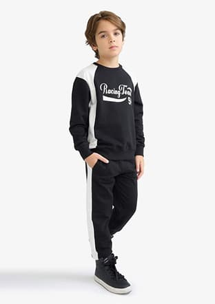 F1965A8Dfa Erkek Çocuk Siyah Sweatshirt - 2