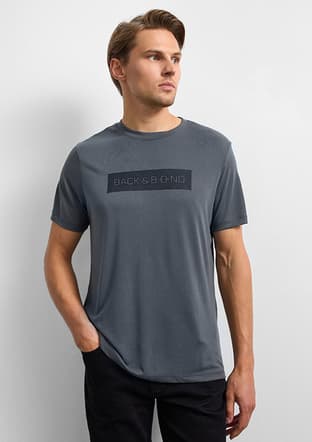 B35W10003 Erkek Antrasit Bisiklet Yaka T-shirt - 1