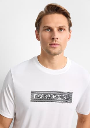 B35W10003 Erkek Beyaz Bisiklet Yaka T-shirt - 3