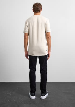 B35W10008 Erkek Bej Bisiklet Yaka T-shirt - 2