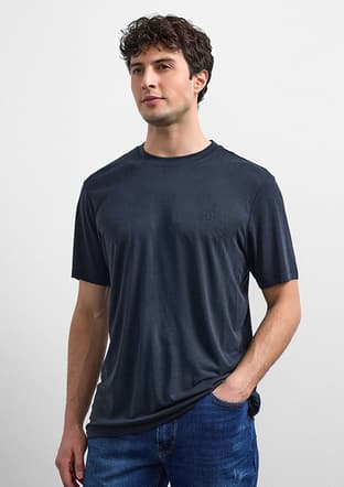 B34T10052 Erkek Lacivert Regular T-shirt - 1