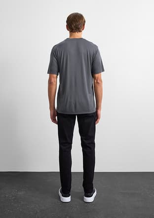 B35W10001 Erkek Antrasit Bisiklet Yaka T-shirt - 2