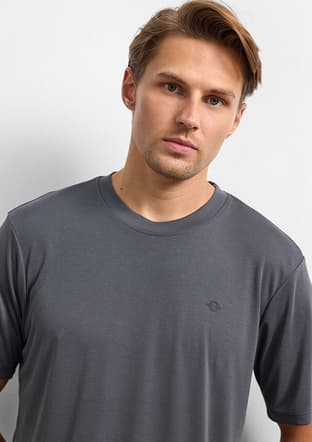 B35W10001 Erkek Antrasit Bisiklet Yaka T-shirt - 3