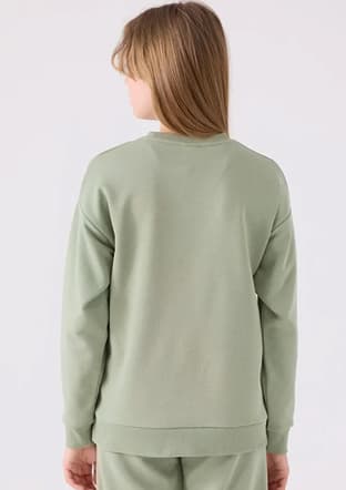 361X16W Kız Çocuk Yeşil Sweatshirt - 3