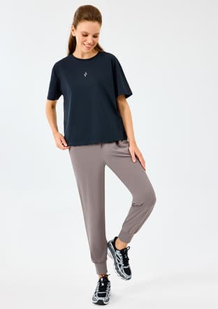 S2520257-3817 Kadın Siyah Baskılı T-shirt - 2