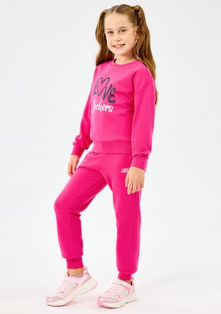Sk2520006-3586 Kız Çocuk Pembe Eşofman - 2