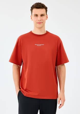 S231094-3912 Erkek Kırmızı Baskılı T-shirt - 1