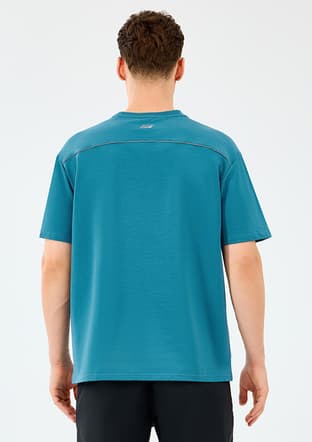S231094-0730 Erkek Mavi Baskılı T-shirt - 2